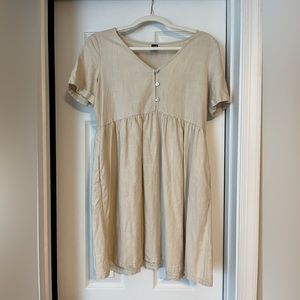 Shein Linen Dress Short Sleeve